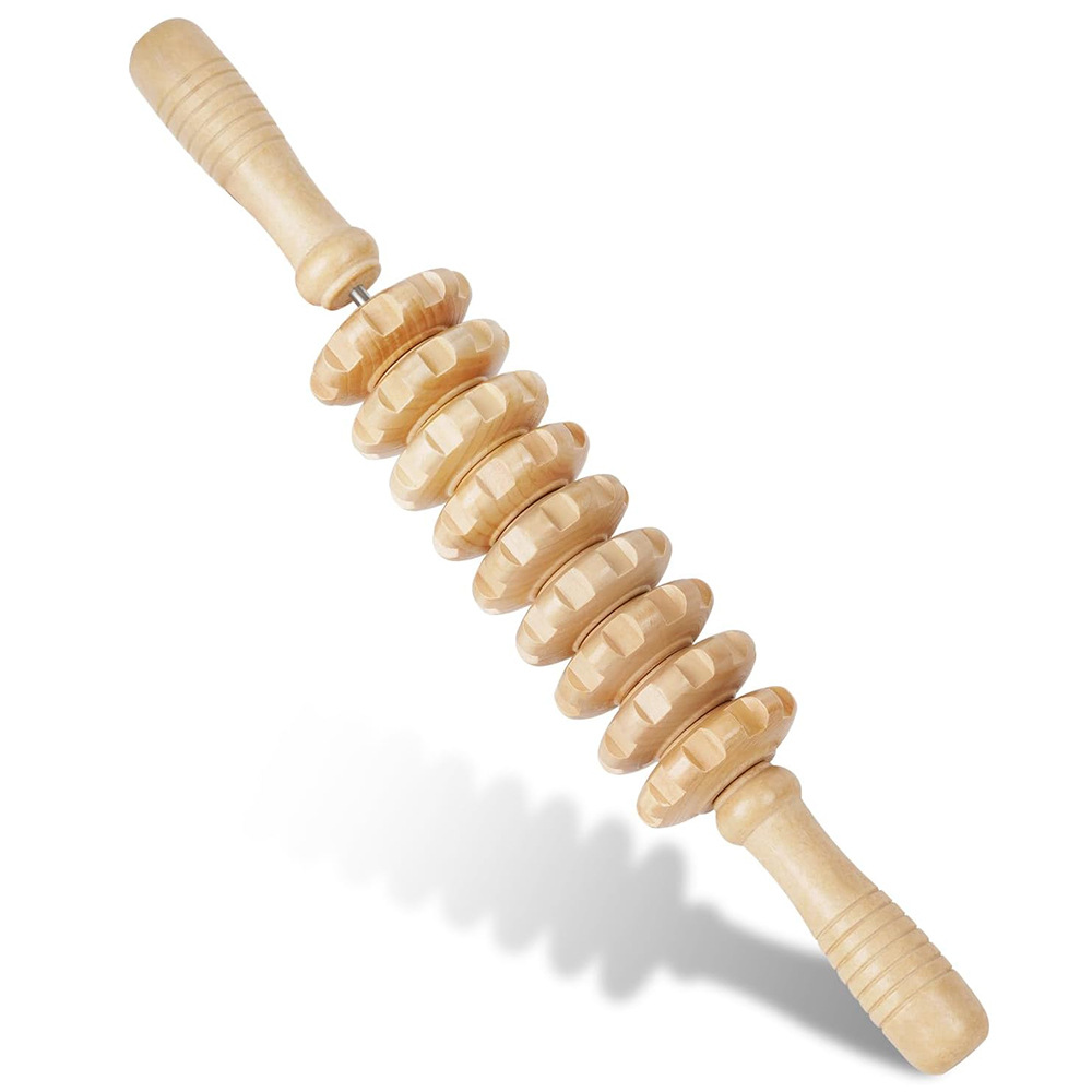 Reflexology Foot Roller - 1PC Massageador de Madeira com 9