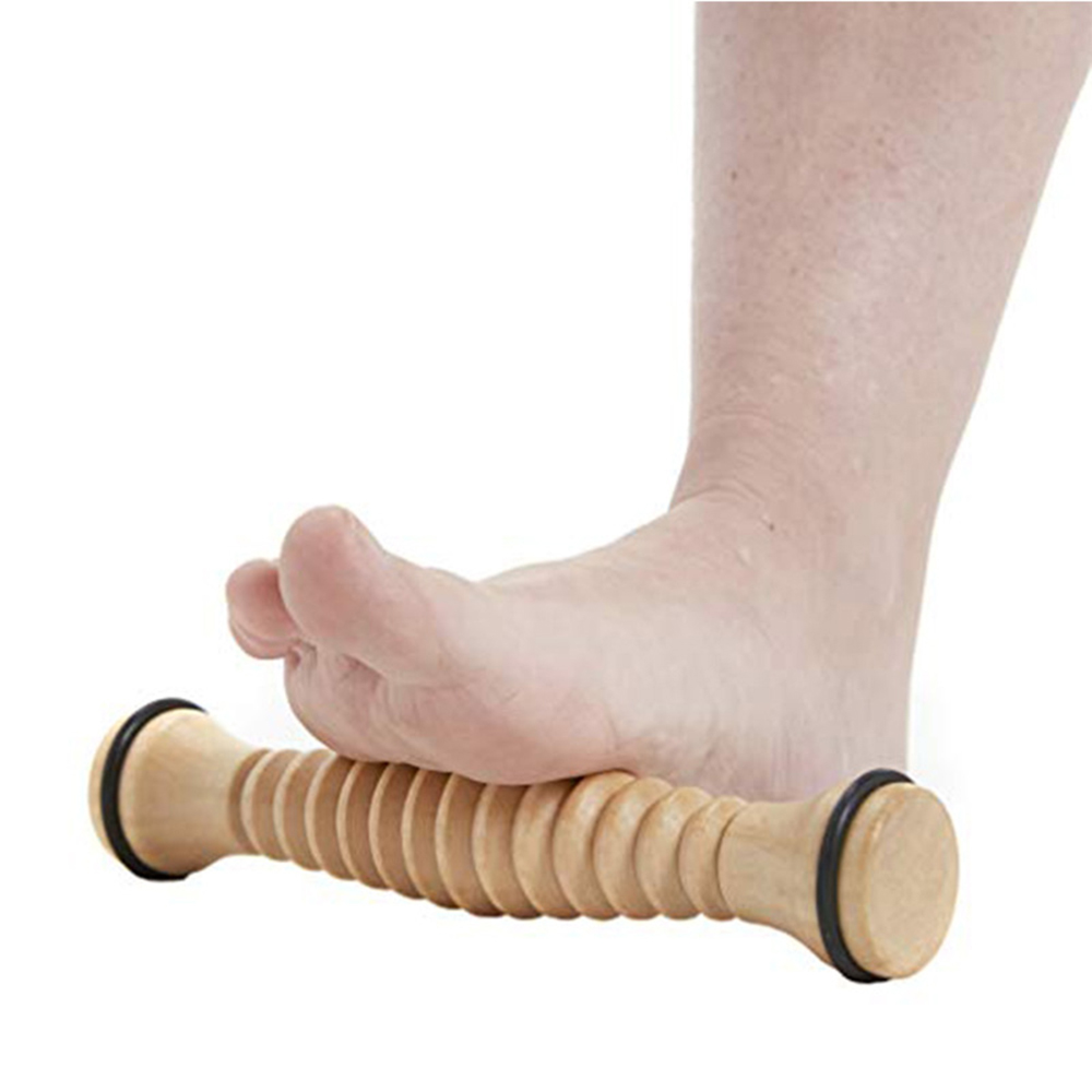 Reflexology Foot Roller - Rolo de madeira para pés, massageador
