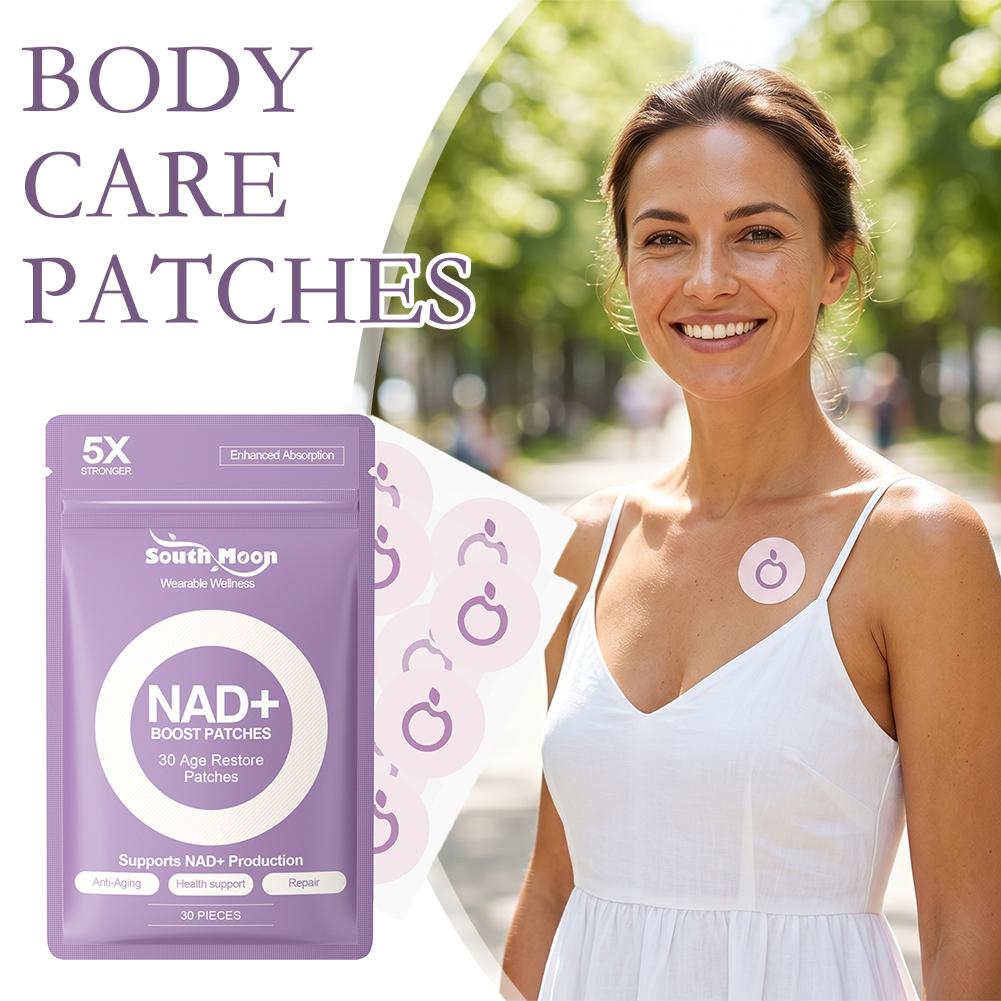 Health Wellness & Psychology - 30 Adesivos NAD+ Boost para Antienvelhecimento