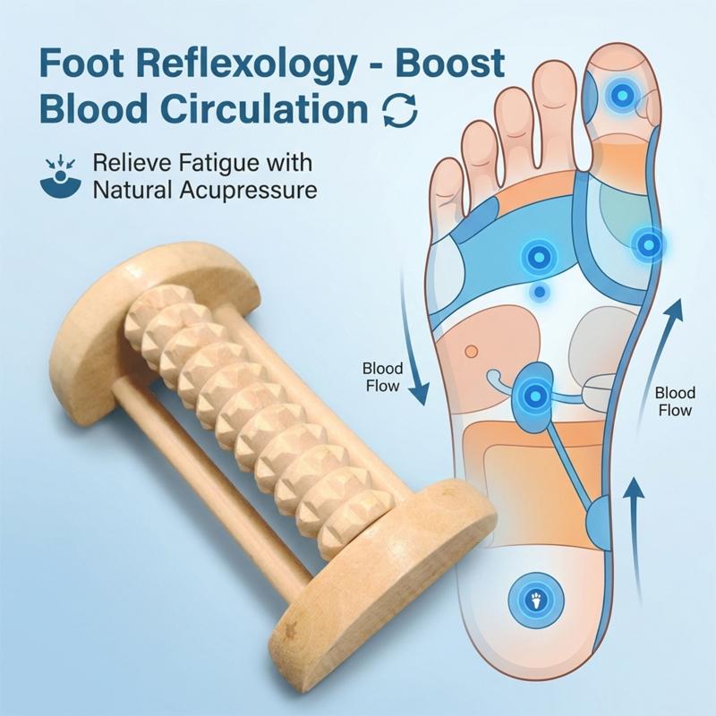 1 unidade de rolo de madeira n - Reflexology Foot Roller avaliação e preço